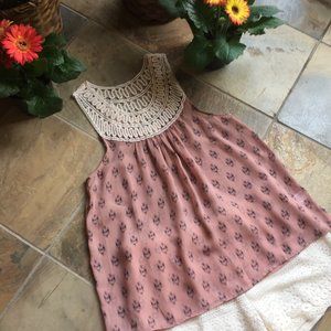 Umgee Embroidered Lace Yoke Blouse (NEW)